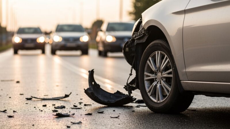 Motocyklista „wystrzelony” w powietrze w groźnym wypadku na Nowohuckiej