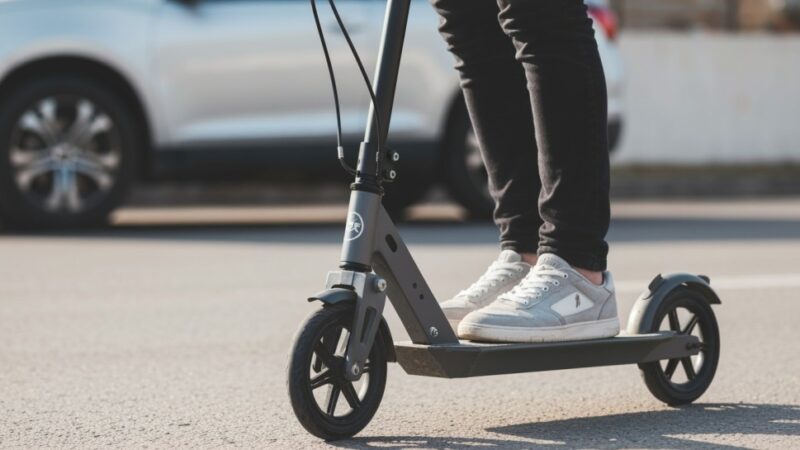 Młody mężczyzna aresztowany po szaleńczym rajdzie na hulajnodze z narkotykami w plecaku