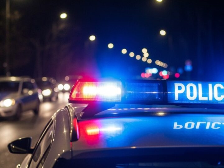 Młodzież w mundurach uczy się technik interwencji od policji