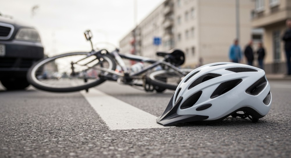 Blondyn, woreczek i pościg: Rowerzysta w opałach!