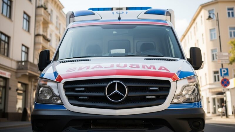 Zagrożenie życia przy niebieskich schodach: Szybka interwencja ratowników